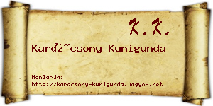 Karácsony Kunigunda névjegykártya